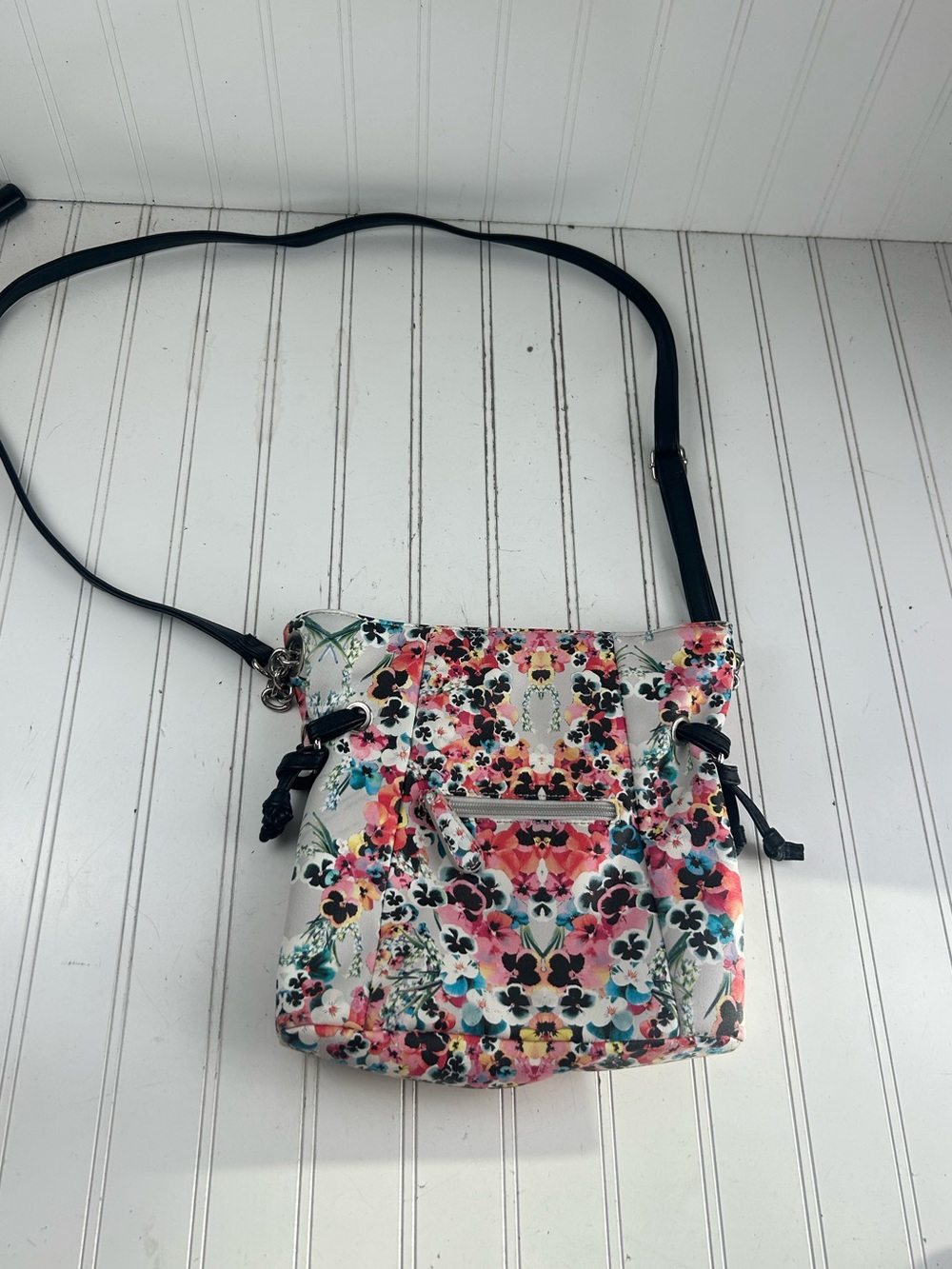 Nicole by Nicole Miller Vintage Y2K Mulyi Floral Shoulder Bag Black Strap - Picture 3 of 12